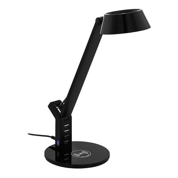 Eglo - LED Dimmable επιτραπέζια λάμπα αφής με ασύρματη φόρτιση LED/4,8W/230V μαύρο