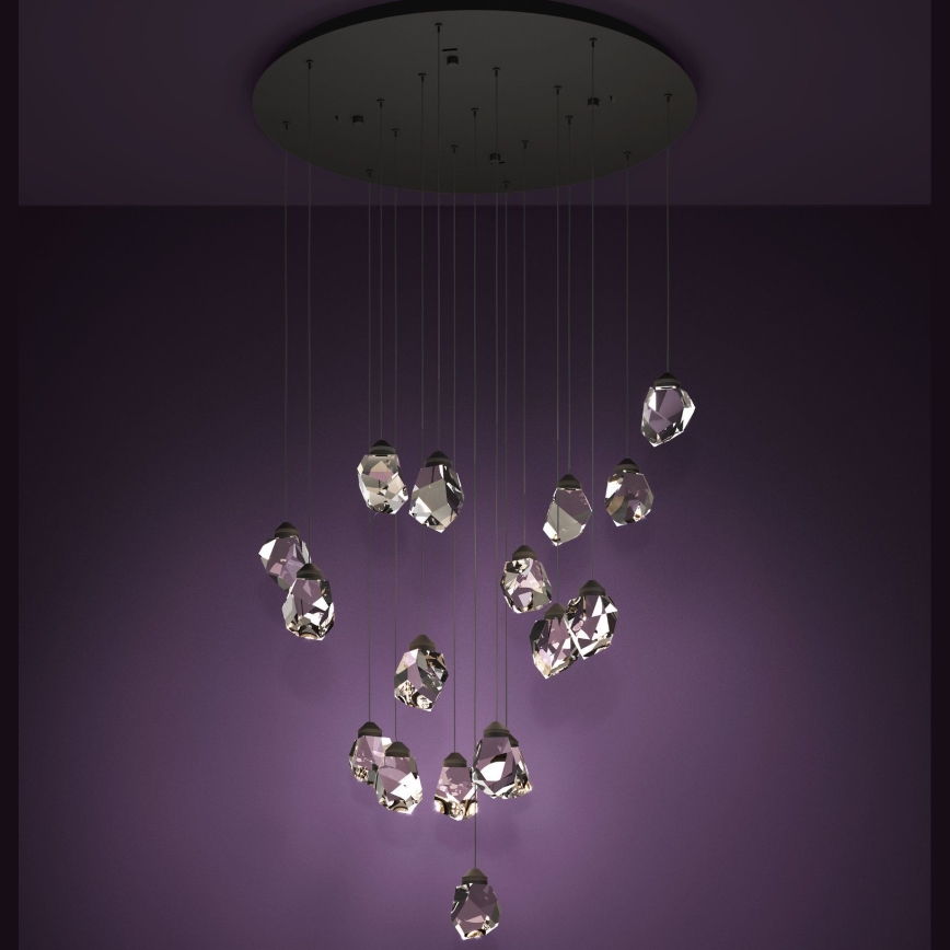 Eglo - Led Dimmable κρεμαστό φωτιστικό οροφής 17xLED/3W/230V 3000K μαύρο/διαφανές