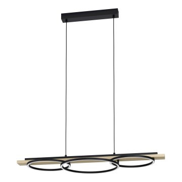 Eglo - Led Dimmable κρεμαστό φωτιστικό οροφής 2xLED/12,5W/230V+1xLED/15,5W 3000K μπεζ/μαύρο