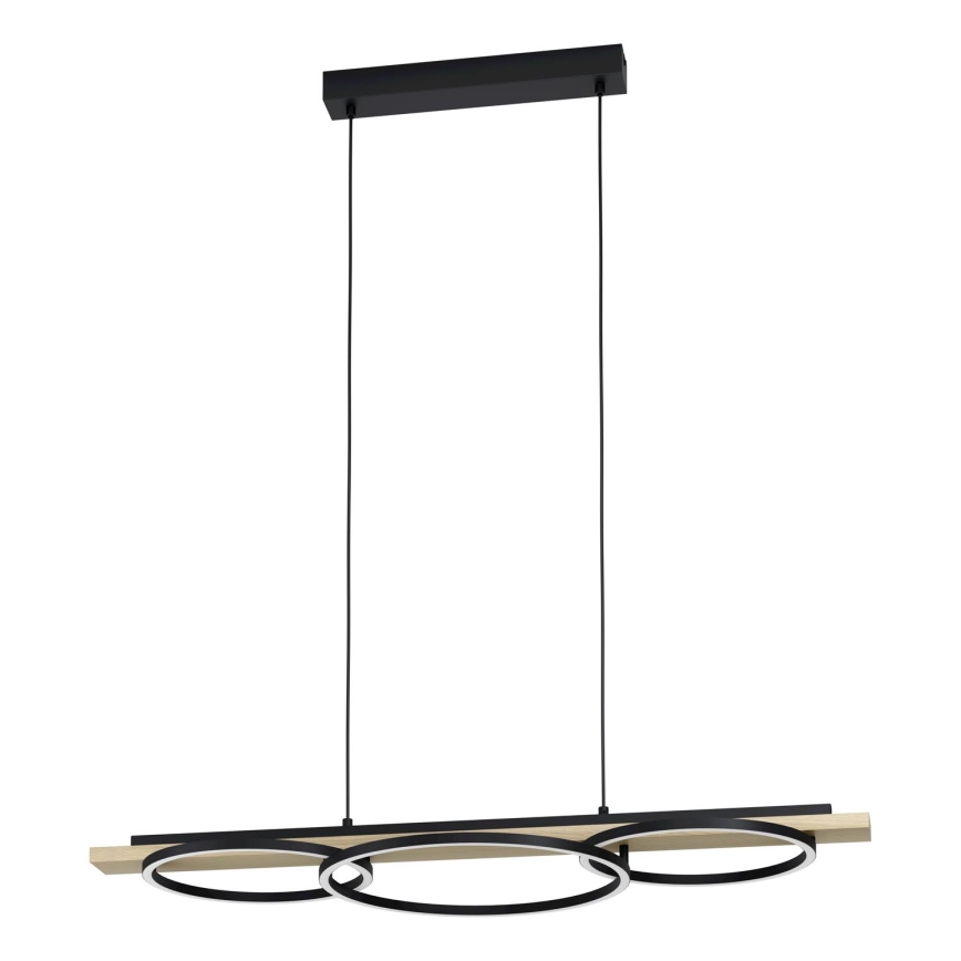 Eglo - Led Dimmable κρεμαστό φωτιστικό οροφής 2xLED/12,5W/230V+1xLED/15,5W 3000K μπεζ/μαύρο