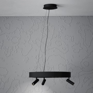Eglo - Led Dimmable κρεμαστό φωτιστικό οροφής 3xLED/8W/230V + 3xLED/8,5W 3000K μαύρο + τηλεχειριστήριο