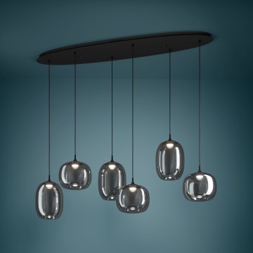 Eglo - Led Dimmable κρεμαστό φωτιστικό οροφής 6xLED/3,7W/230V 2700-6500K φιμέ + τηλεχειριστήριο
