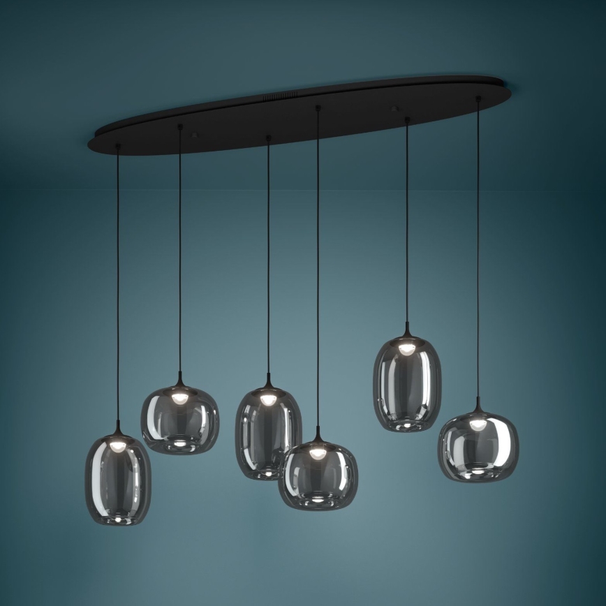 Eglo - Led Dimmable κρεμαστό φωτιστικό οροφής 6xLED/3,7W/230V 2700-6500K φιμέ + τηλεχειριστήριο