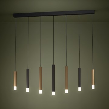 Eglo - Led Dimmable κρεμαστό φωτιστικό οροφής 7xLED/3,1W/230V 3000K ανθρακί/χρυσό