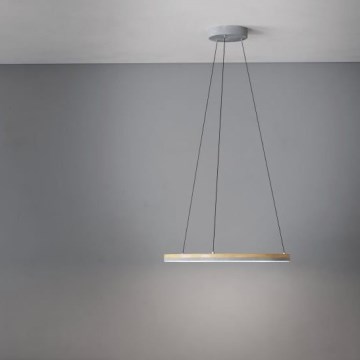 Eglo - Led Dimmable κρεμαστό φωτιστικό οροφής LED/36W/230V 3000K γκρι/δρυς