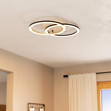 Eglo - LED Dimmable φωτιστικό οροφής 2xLED/16W/230V 2700-6500K μπεζ/μαύρο ZigBee