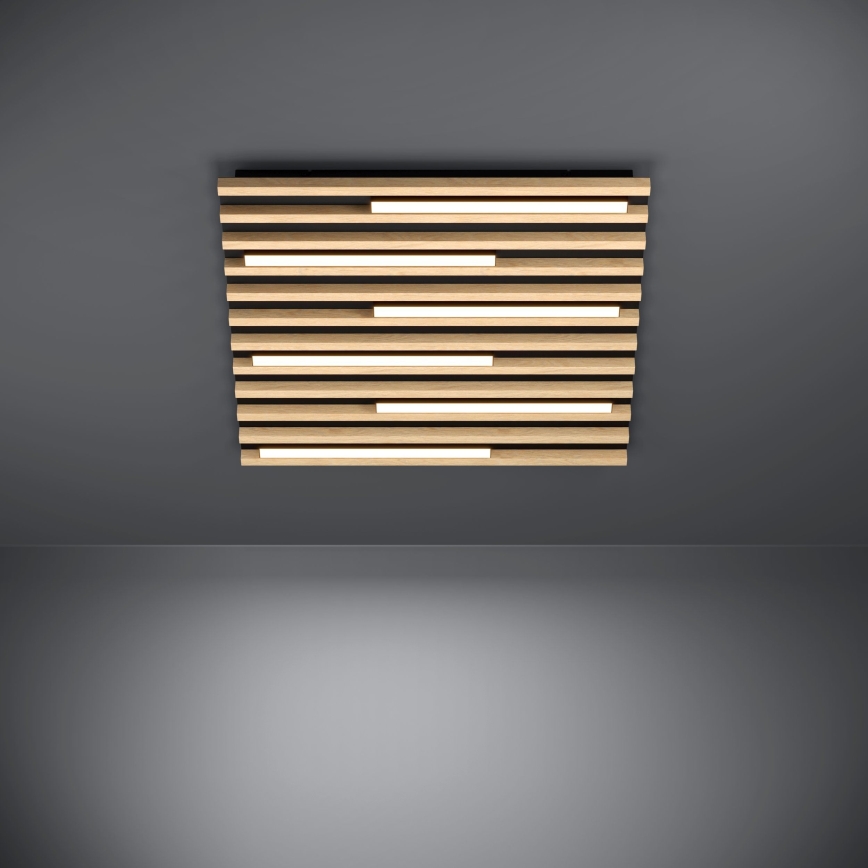 Eglo - LED Dimmable φωτιστικό οροφής 6xLED/8,5W/230V 3000K 57,5x57,5 cm καφέ