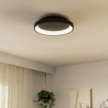 Eglo - LED Dimmable φωτιστικό οροφής LED/12W/230V 2700-6500K μαύρο + τηλεχειριστήριο