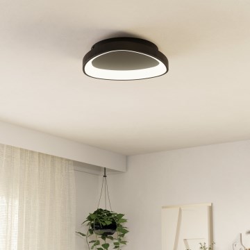 Eglo - LED Dimmable φωτιστικό οροφής LED/12W/230V 2700-6500K μαύρο + τηλεχειριστήριο