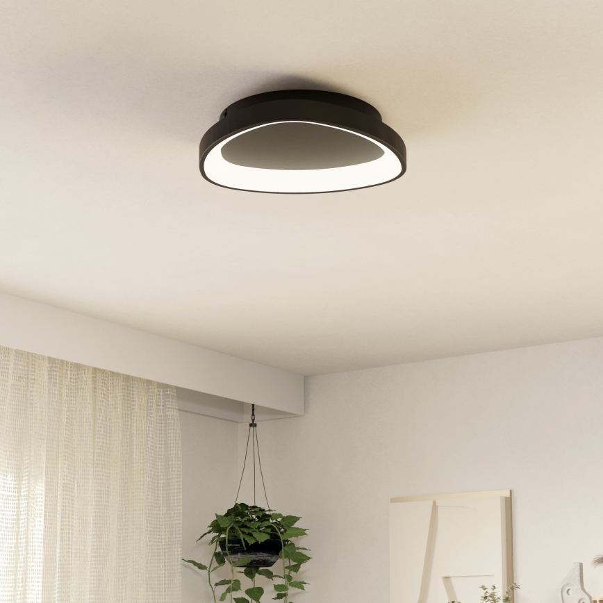 Eglo - LED Dimmable φωτιστικό οροφής LED/12W/230V 2700-6500K μαύρο + τηλεχειριστήριο