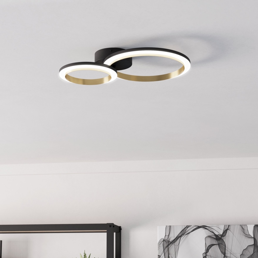 Eglo - LED Dimmable φωτιστικό οροφής LED/12W/230V 4000K μαύρο/χρυσό