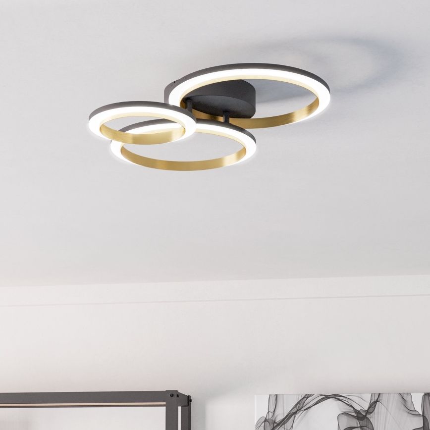 Eglo - LED Dimmable φωτιστικό οροφής LED/20W/230V 4000K μαύρο/χρυσό