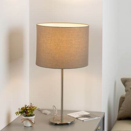 Eglo - LED  Eπιτραπέζιο φωτιστικό TUNJA 1xE27/60W/230V 38,5 cm ματ χρώμιο/taupe