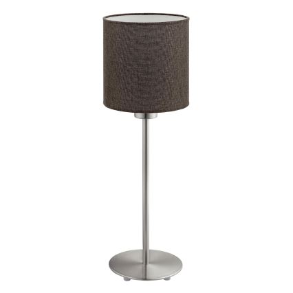 Eglo - LED  Eπιτραπέζιο φωτιστικό TUNJA 1xE27/60W/230V 38,5 cm ματ χρώμιο/καφέ