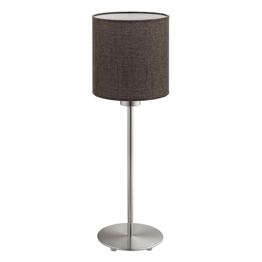 Eglo - LED  Eπιτραπέζιο φωτιστικό TUNJA 1xE27/60W/230V 38,5 cm ματ χρώμιο/καφέ