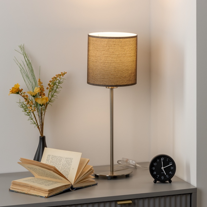 Eglo - LED  Eπιτραπέζιο φωτιστικό TUNJA 1xE27/60W/230V 38,5 cm ματ χρώμιο/καφέ