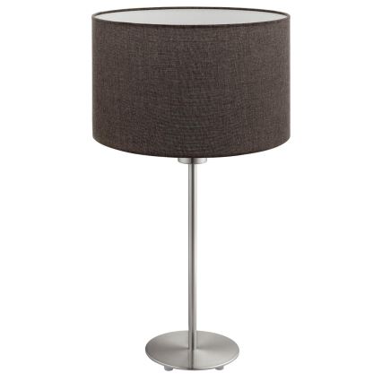 Eglo - LED  Eπιτραπέζιο φωτιστικό TUNJA 1xE27/60W/230V 38,5 cm ματ χρώμιο/καφέ