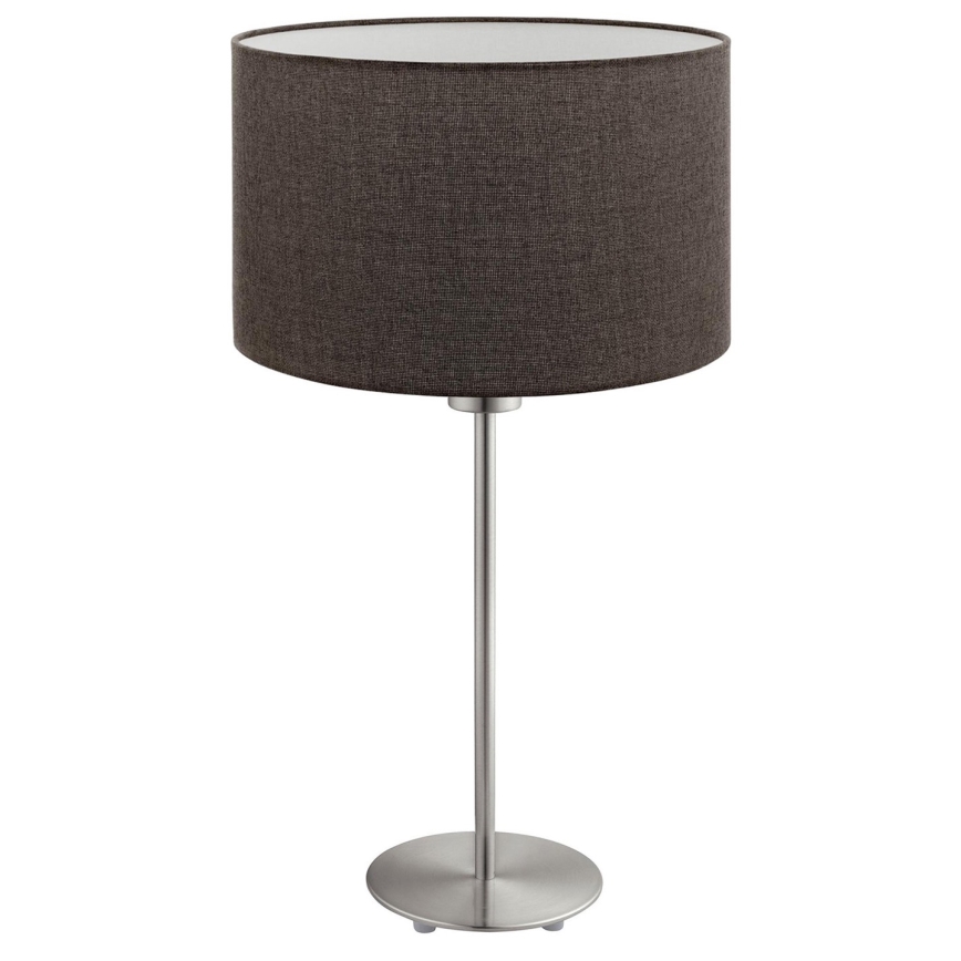 Eglo - LED  Eπιτραπέζιο φωτιστικό TUNJA 1xE27/60W/230V 38,5 cm ματ χρώμιο/καφέ