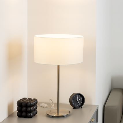 Eglo - LED  Eπιτραπέζιο φωτιστικό TUNJA 1xE27/60W/230V 38,5 cm ματ χρώμιο/λευκό