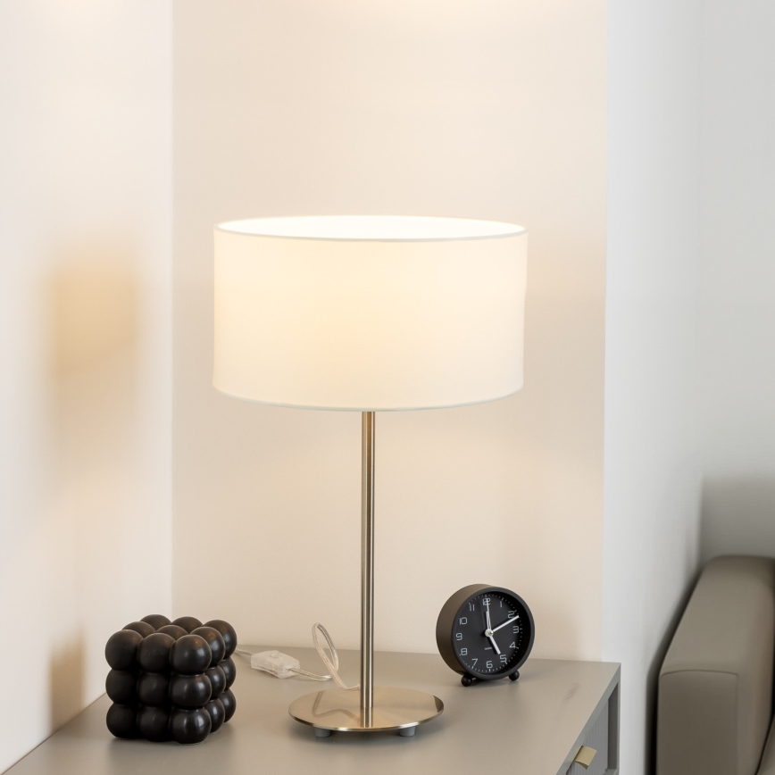 Eglo - LED  Eπιτραπέζιο φωτιστικό TUNJA 1xE27/60W/230V 38,5 cm ματ χρώμιο/λευκό