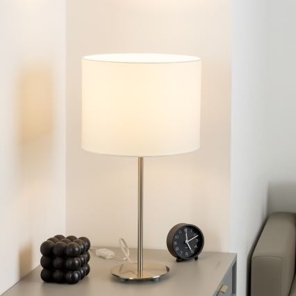Eglo - LED  Eπιτραπέζιο φωτιστικό TUNJA 1xE27/60W/230V 38,5 cm ματ χρώμιο/λευκό