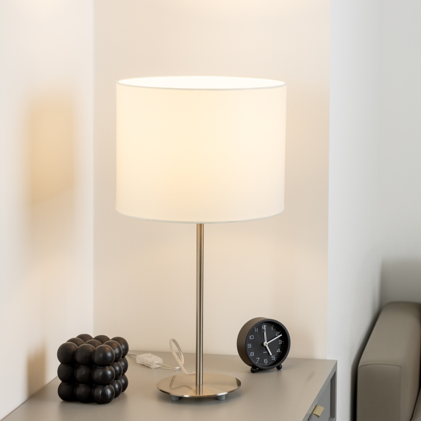Eglo - LED  Eπιτραπέζιο φωτιστικό TUNJA 1xE27/60W/230V 38,5 cm ματ χρώμιο/λευκό