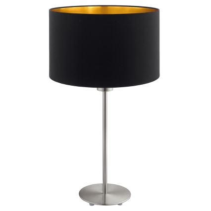 Eglo - LED  Eπιτραπέζιο φωτιστικό TUNJA 1xE27/60W/230V 38,5 cm ματ χρώμιο/μαύρο