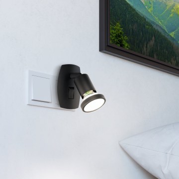 Eglo - LED Φωτιστικό για πρίζα 1xGU10/4,5W/230V μαύρο