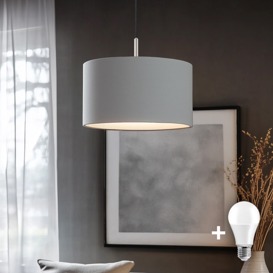 Eglo - LED Φωτιστικό οροφής με καλώδιο TUNJA 1xE27/60W/230V γκρι