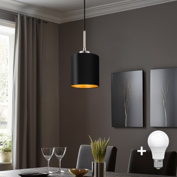 Eglo - LED Φωτιστικό οροφής με καλώδιο TUNJA 1xE27/60W/230V μαύρο