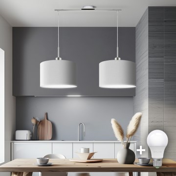 Eglo - LED Φωτιστικό οροφής με καλώδιο TUNJA 2xE27/60W/230V λευκό