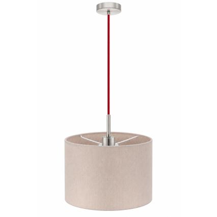 Eglo - LED κρεμαστό φωτιστικό σε καλώδιο TUNJA 1xE27/60W/230V διάμ. 20 cm μπεζ/κόκκινο