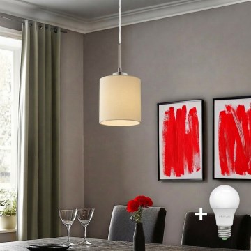 Eglo - LED κρεμαστό φωτιστικό TUNJA με καλώδιο 1xE27/60W/230V, εκρού