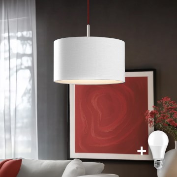 Eglo - LED κρεμαστό φωτιστικό με καλώδιο TUNJA 1xE27/60W/230V λευκό