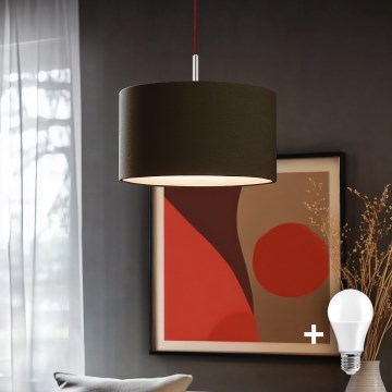 Eglo - LED κρεμαστό φωτιστικό με καλώδιο TUNJA 1xE27/60W/230V καφέ