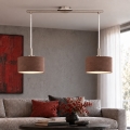 Eglo - LED κρεμαστό φωτιστικό με καλώδιο TUNJA 2xE27/60W/230V ματ χρώμιο/καφέ