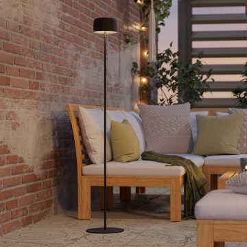 Eglo - LED ηλιακή επαναφορτιζόμενη επιδαπέδια λάμπα με λειτουργία αφής LED/2,8W/3,7V 1800 mAh IP44 μαύρο