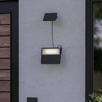 Eglo - LED Ηλιακό επιτοίχιο φωτιστικό με αισθητήρα LED/6,7W/3,7V 2400 mAh IP44 μαύρο