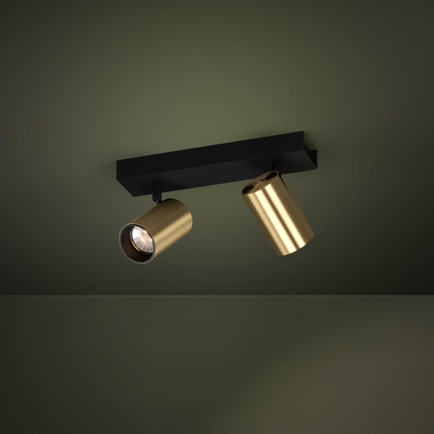 Eglo - LED Σποτ 2xGU10/4,5W/230V 3000K μαύρο/χρυσό