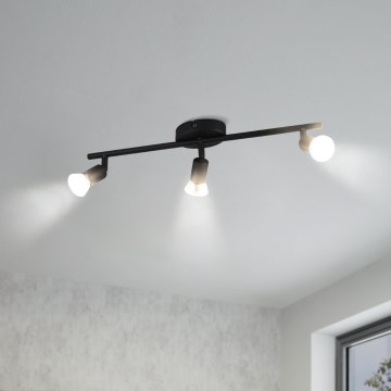Eglo - LED Σποτ 3xGU10/2,8W/230V 3000K μαύρο