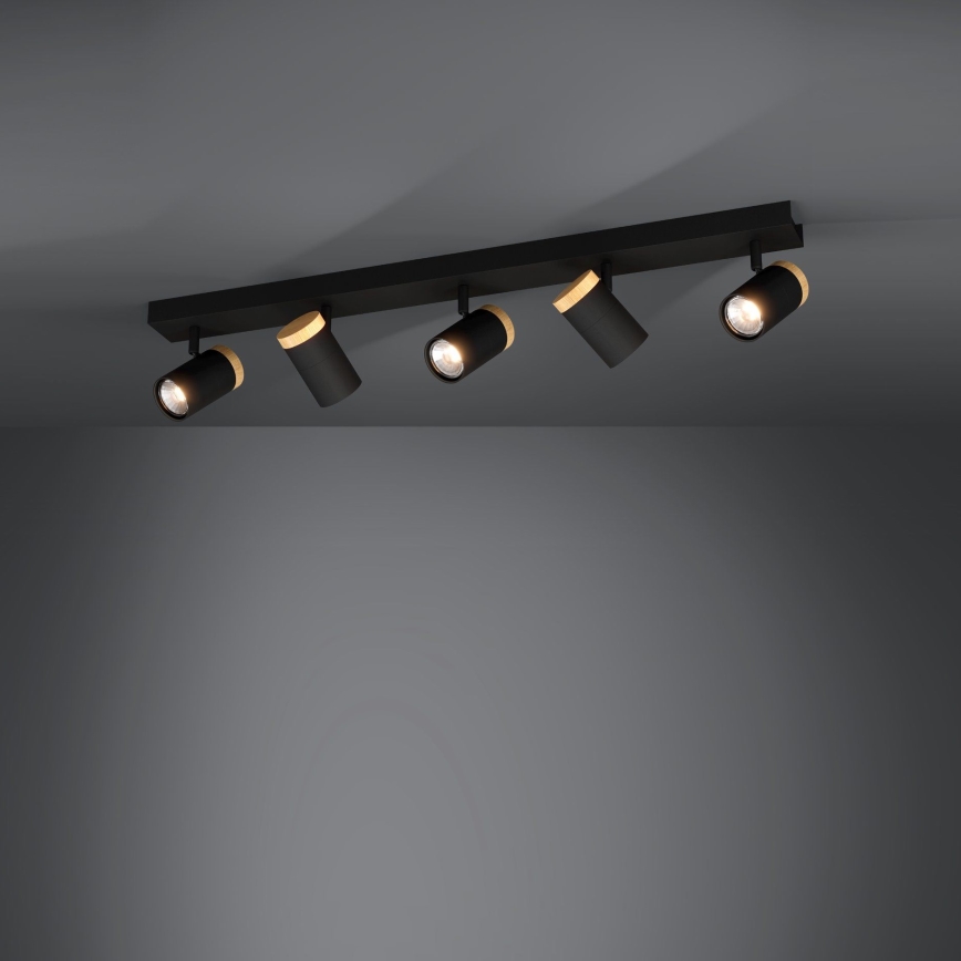 Eglo - LED Σποτ 5xGU10/4,5W/230V 3000K μαύρο/καφέ