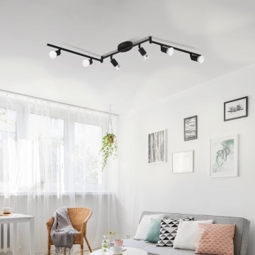 Eglo - LED Σποτ 6xGU10/2,8W/230V 3000K μαύρο