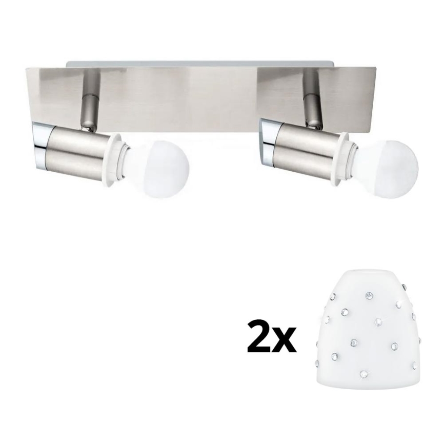 Eglo - LED Σποτ MY CHOICE 2xE14/4W/230V ματ χρώμιο/λευκό