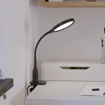 Eglo - LED Ρυθμιζόμενη εύκαμπτη λάμπα με σφιγκτήρα LED/5,5W/230V 2700/4000/6500K μαύρη