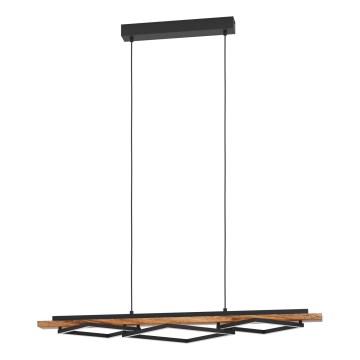 Eglo - LED ρυθμιζόμενο κρεμαστό φωτιστικό με καλώδιο 2xLED/13W/230V + LED/16W, μαύρο/καφέ