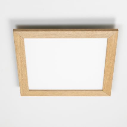 Eglo - LED RGB ρυθμιζόμενο επιφανειακό πάνελ SALOBRENA-C WOOD LED/40W/230V 2700-6500K 49,5x49,5 cm καφέ + τηλεχειριστήριο