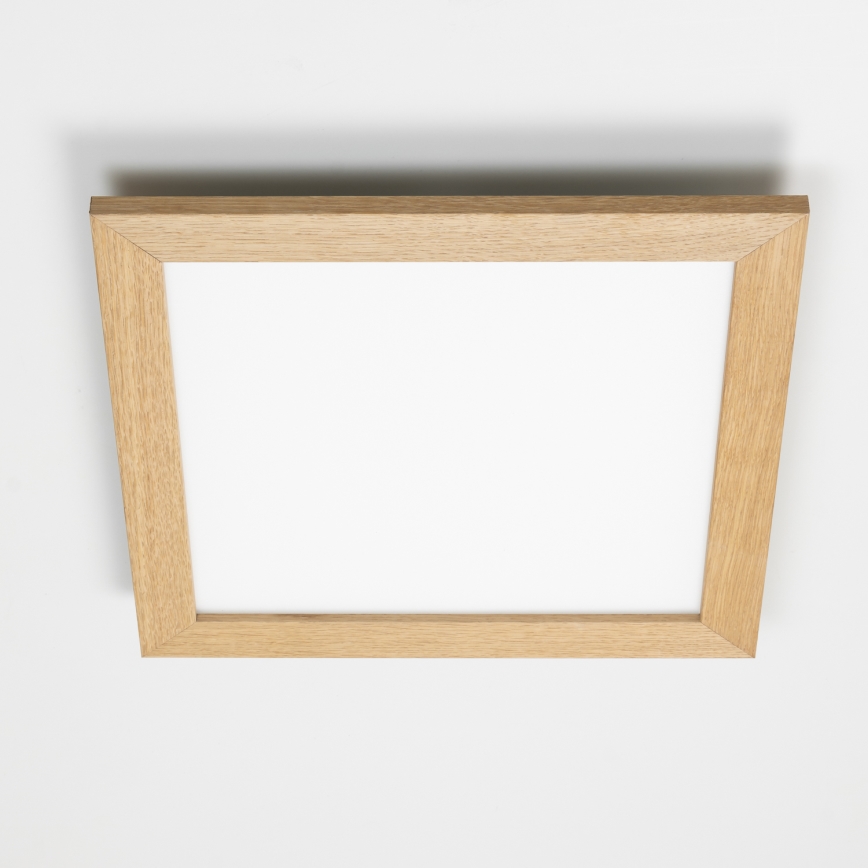 Eglo - LED RGB ρυθμιζόμενο επιφανειακό πάνελ SALOBRENA-C WOOD LED/40W/230V 2700-6500K 49,5x49,5 cm καφέ + τηλεχειριστήριο