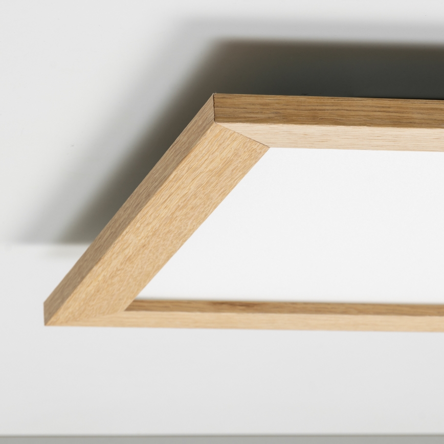 Eglo - LED RGB ρυθμιζόμενο επιφανειακό πάνελ SALOBRENA-C WOOD LED/40W/230V 2700-6500K 49,5x49,5 cm καφέ + τηλεχειριστήριο