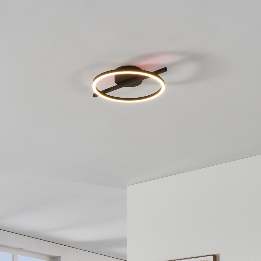 Eglo - LED RGBW Dimmable φωτιστικό οροφής LED/17W/230V 2700-6500K μαύρο + τηλεχειριστήριο
