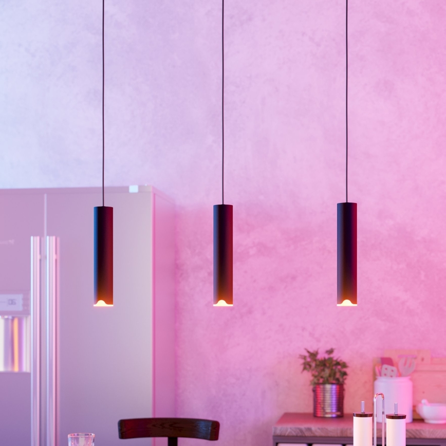 Eglo - LED RGBW Κρεμαστό φωτιστικό οροφής ντιμαριζόμενο 3xLED/3,7W/230V 2700-6500K μαύρο